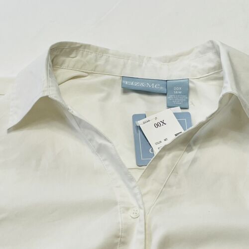 BLUSA MUJER LIZ & ME TALLA 00X (14W) BLANCA MANGA CORTA 3/4 - Imagen 8 de 8