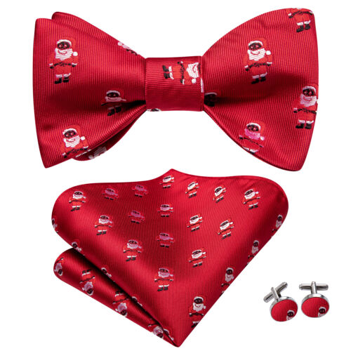 Striped Black Mens Bow Tie Set Hakerchief Cufflinks Wedding Prom Gift 3pcs Set - Picture 43 of 324