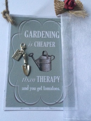 Gardening Gifts Set Fun Card Hanger Charm Key Ring Hand Bag Charms