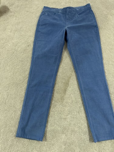 Pantalones de pana Holderness & Bourne para hombre 33x32 azul frente plano pierna recta NUEVO - Imagen 3 de 10