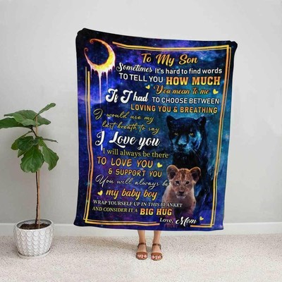 Lion To My Son From Mom You Will Always Be My Baby Boy Family Fleece Blanket Ebay