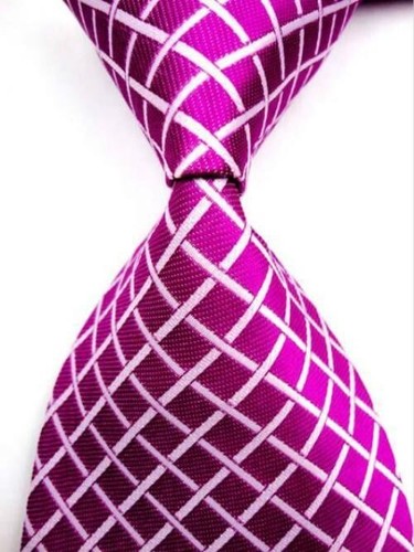 New Purple White Crossed Classic Woven Man Tie Necktie Holiday Gift - Picture 2 of 3
