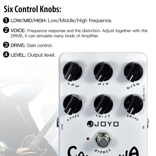 JOYO California Amplificatore Pedale Chitarra Suono Simulatore Restituzione Gratuita per Chitarra Basso - Foto 7 di 13