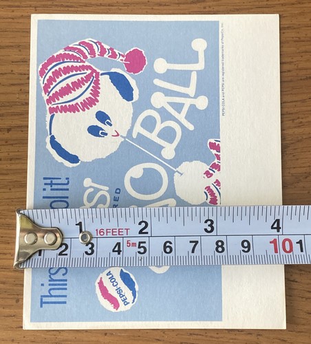PEPSI-COLA SNO BALL SIPPIN' ICE Thirsty? Cool it Card Soda Advertising Sign - Picture 4 of 6