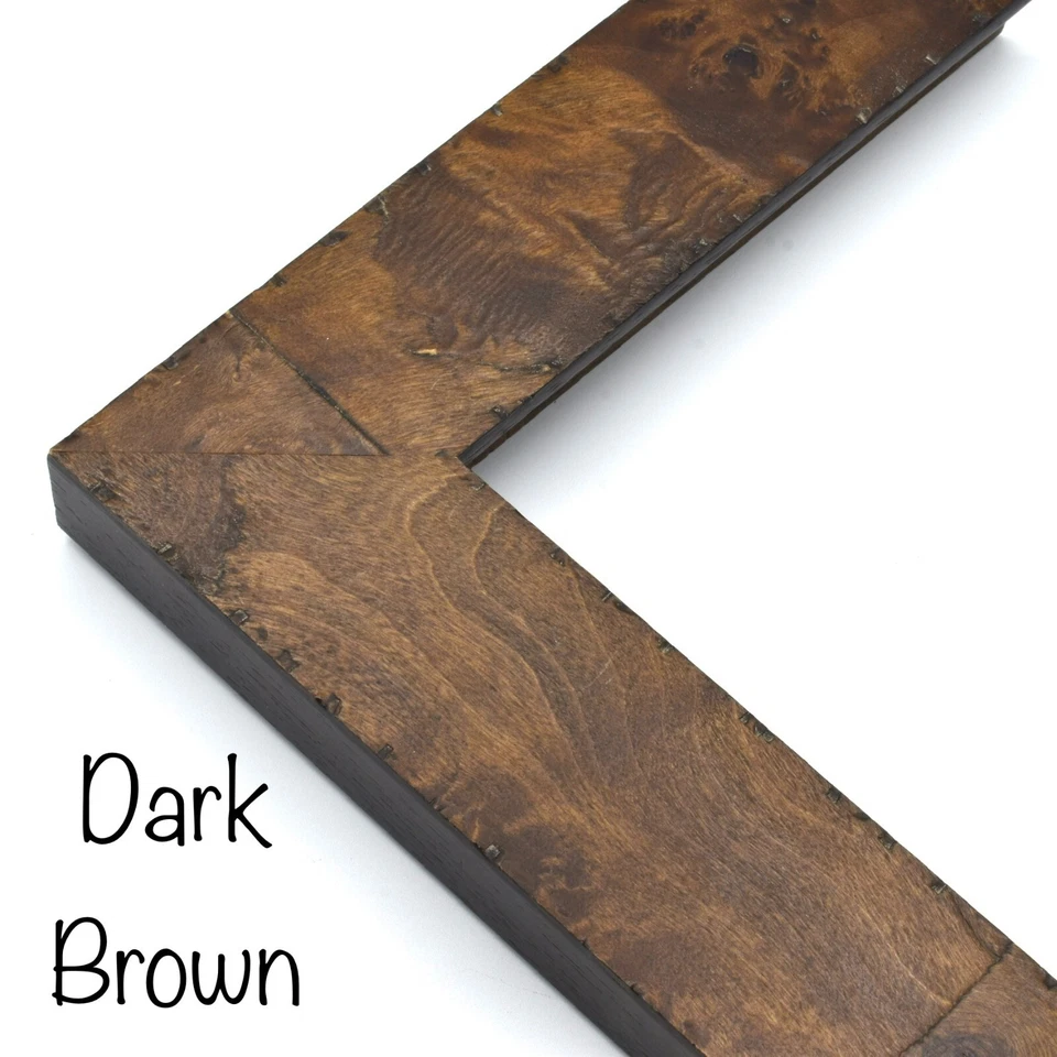 Rustic Burled Wood Picture Frame Wide Distressed Burl Home Decor For Wall Art - Image 3 of 4