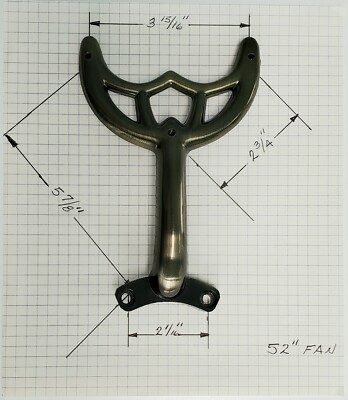 52 Antique Brass Ceiling Fan Blade Arm Replacement Bracket Hunter Hampton Bay 52 Antique Brass Ceiling Fan Blade Arm, Ceiling Fan Arms