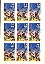 9 Mint ROAD RUNNER & WILE E COYOTE STAMPS: Looney Tunes Vintage Cartoons Coyotes