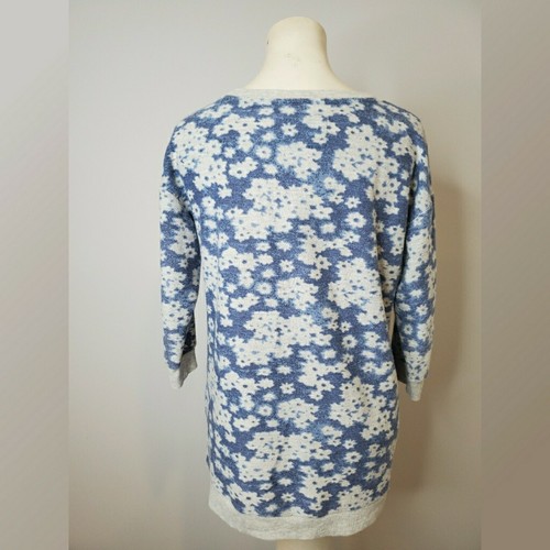 Sonoma Floral Print Graphic Sweatshirt Tunic Blue and White Size Medium  - Picture 3 of 5