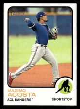 Maximo Acosta 2022 Topps Heritage Minor League  Card #92 ACL Rangers