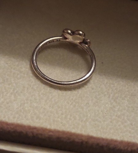 RETIRED Pandora Silver & 14k Gold Luminous Hearts Mother Of Pearl Ring Size 52 - Picture 10 of 10