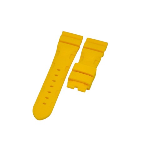 22x18mm Yellow Rubber Watch Strap For Panerai Luminor Marina Submersible - Picture 1 of 6
