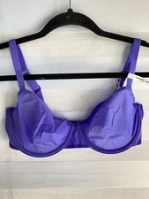 Aerie Smoothez Balconette Bra Size 36D Mesh Unlined Purple Underwire NWT
