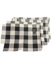 Robert Stanley Buffalo Check Placemats Checkered Black & White 18"x13" Set Of 4