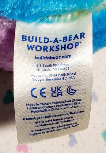 18" 2021 Build A Bear Rainbow Friends Panda Bear Plush BAB Hot 90s Neon Colors - Picture 11 of 15