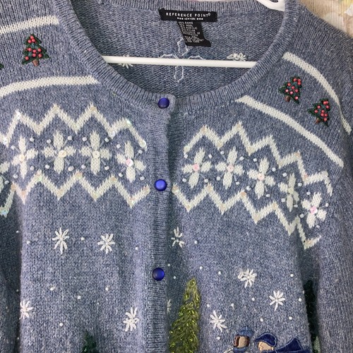 Winter Scenes Sweater By Reference Point Sz XL - Picture 4 of 6