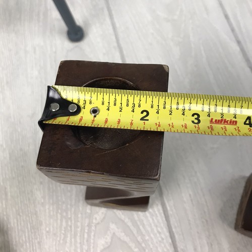 Vintage Mango Wood Votive Candle Holders Carved Set Of Three Twist Tea Light MCM - Picture 10 of 10