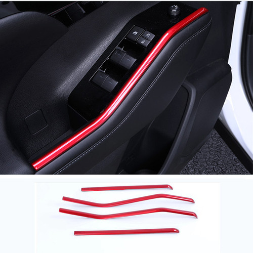 Cubierta de panel de interruptor de ventana interior cromado rojo para Toyota Highlander 2020-2023 - Imagen 1 de 19