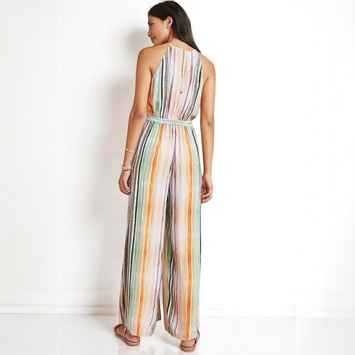 Anthropologie BL-NK LONDON Wide Leg Jumpsuit Sz Small Colorful Stripes Luxe NWT - Picture 8 of 12