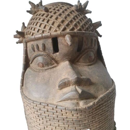Cabeza de bronce fino de Oba de Benín. Antiguo, raro, hermoso. Impresionante. 37cm. Nigeria - Imagen 9 de 21