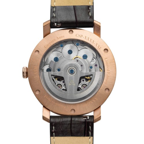 Archetype Caspian Automatic Rose Gold Silver Brown Watch - Brand New - Picture 7 of 8