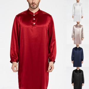 RRINSINS Mens Robe Home Homewear Woven Comfort Soft Casual Nightgown RRINSINS Mens Robe Home Homewear Woven Comfort Soft Casual Nightgown