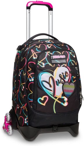 TROLLEY SCUOLA SEVEN JACK 3WD YOURSELF GIRL luci led ZAINO STACCABILE - Foto 1 di 5