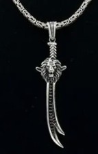 Zülfikar Löwe Silber +3mm Königskette Hz Ali 925 Gümüs Kral Zincir + Aslan Kolye