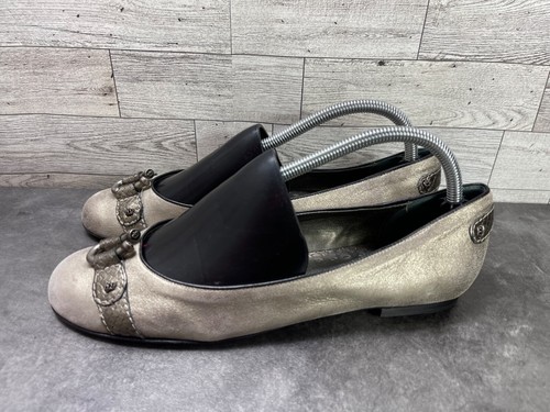 Juicy Couture Women Shoes Gray 10 M Leather Slip On Comfort Ballet Flats - Picture 9 of 19