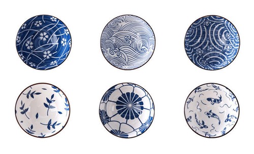 Tableware Ramen Bowl Ceramic Set of 6 - Porcelain Noodles Bowls Dinner Sets GIFT - Picture 4 of 4