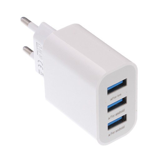 3.1A 3Port AC USB Home Travel Wall Charger Adapter for Phone IOS Android EU Plug - Picture 2 of 8