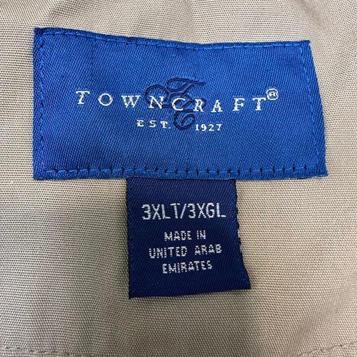Chaqueta Towncraft de Colección para Hombres 3XL Alta Caqui Tostado Acanalado Tejido Borde Cremallera Bombardero Y2K - Imagen 4 de 10