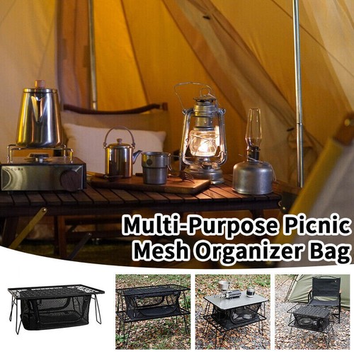 2024 SALE HOT - Under Table Storage Bag Outdoor Indoor Folding Net Bag Portable - Picture 2 of 12