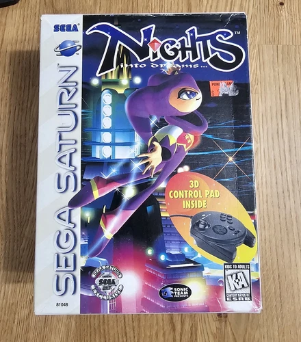 Nights Into Dreams (Sega Saturn, 1996) Big Box W/ 3D Control Pad CIB + Reg Card