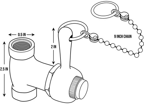 Selfclosing Shower Valve With Pull Chain Chrome Indoor Or Outdoor Use - Picture 9 of 9