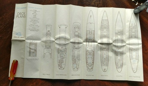 Vintage Kreuzfahrtschiff Deck Plan COSTA LINE GENUA MS DAPHNE - Bild 2 von 2
