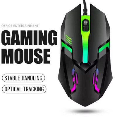 PC Gaming Office Maus USB RGB LED Mouse For Computer Notebook Laptop