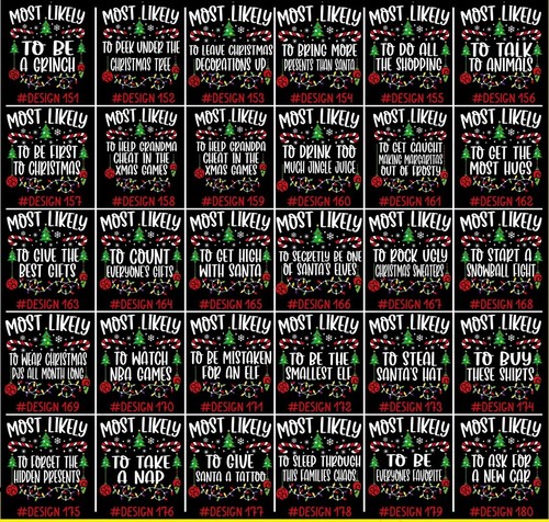 200 Zitate höchstwahrscheinlich zu Weihnachten Shirt, Familie passende Weihnachts T-Shirts - Bild 7 von 12