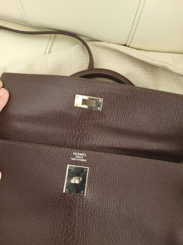 Hermès Kelly Bag 35 dunkelbraun Chèvre - Bild 8 von 17