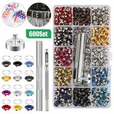 600 Set Grommet Kit Eyelet Leather Craft Fabric Canvas Hole Punch Tools 3/16inch