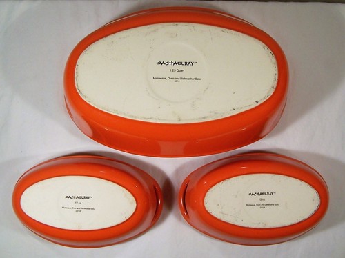 Cazuela naranja para hornear Rachael Ray ovalada 3 piezas otoño otoño otoño verano - Imagen 4 de 6