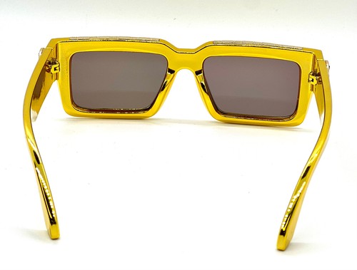 MEN SUNGLASSES HIP HOP SQUARE DESIGNER SHADES RETRO GOLD FRAME RAPPER FASHION - Picture 51 of 51