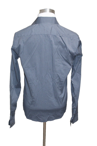 Mens Theory Long Sleeve Blue Grey Checkered Slim Fit Button Down Size 15.5 - Picture 2 of 5