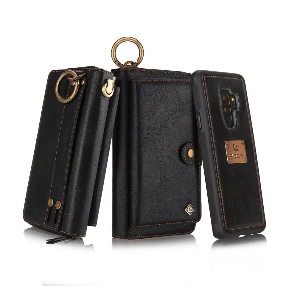 Cartera desmontable con cremallera magnética para tarjeta para Samsung Note20 S23 S24 S25 Ultra Foto 2 de 4