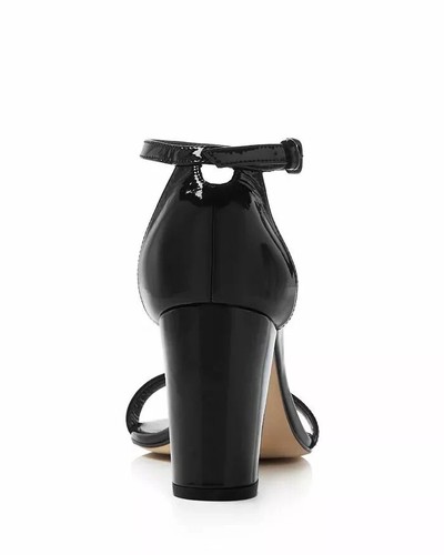 Stuart Weitzman Nearlynude Negro Correa de Tobillo Bloque Tacones N6872 Talla 11 M - Imagen 5 de 16