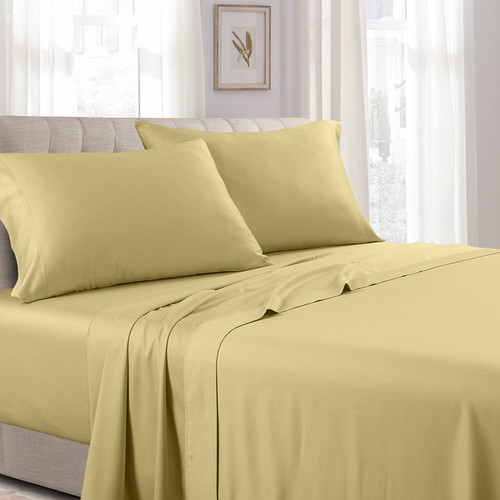 Cal-King Size Solid 300 TC 100% Cotton 22-Inch Extra Deep Pocket Bed Sheet Set