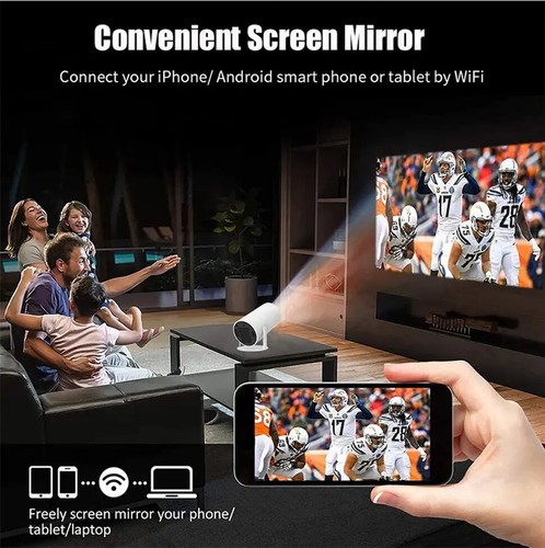 HY300 Plus HD Projector 4K 1280x720P Android LED Video Home Theater Cinema New - Picture 19 of 27