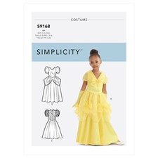 Simplicity SEWING PATTERN S9168 Childers/Girls Princess Costume Dress & Cape 