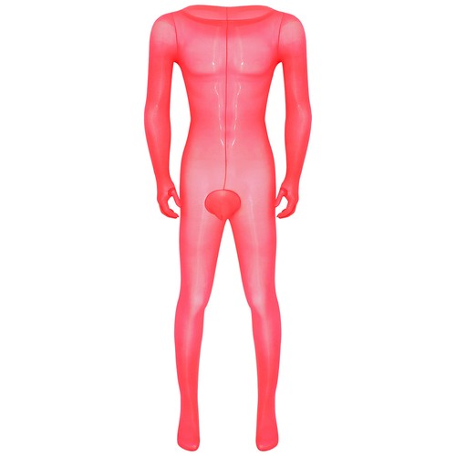 Sissy Hombre Extra Grande Brillante Bodystocking con Guantes Mono Transparente - Imagen 32 de 176
