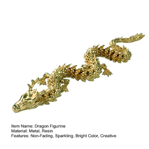 Chinese Dragon Figurine Sparkling Bright Color Flexible Sculpture Desktop Decor - Picture 17 of 18