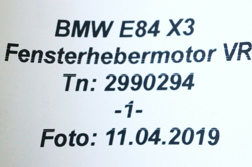 Fensterheber 2990386 Antrieb Motor 6927028 Tür vorne R VR 2990294 BMW X1 E84 - Picture 9 of 9